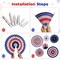 9pcs Patriotic 4th of July Decoration Set – Red White and Blue Paper Fans, USA Pennant Bunting & Star Streamers – Includes Waterproof Patriotic Tablecloth – All-in-One Decor Kit for Memorial Day, July 4th & Veterans Day